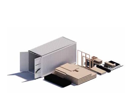 House in One Container Flat-Pack Logistics